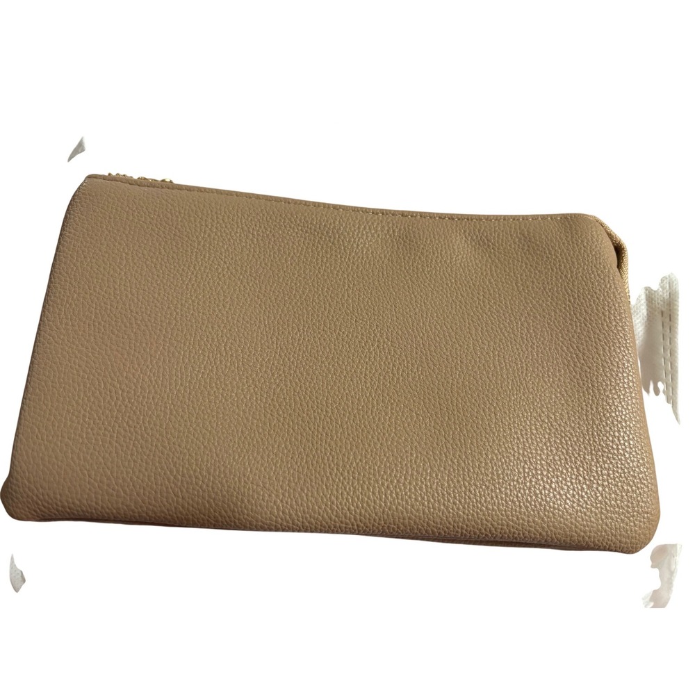 Brentano Nude Pebbled Triple Compartment Clutch Bag NEW‎